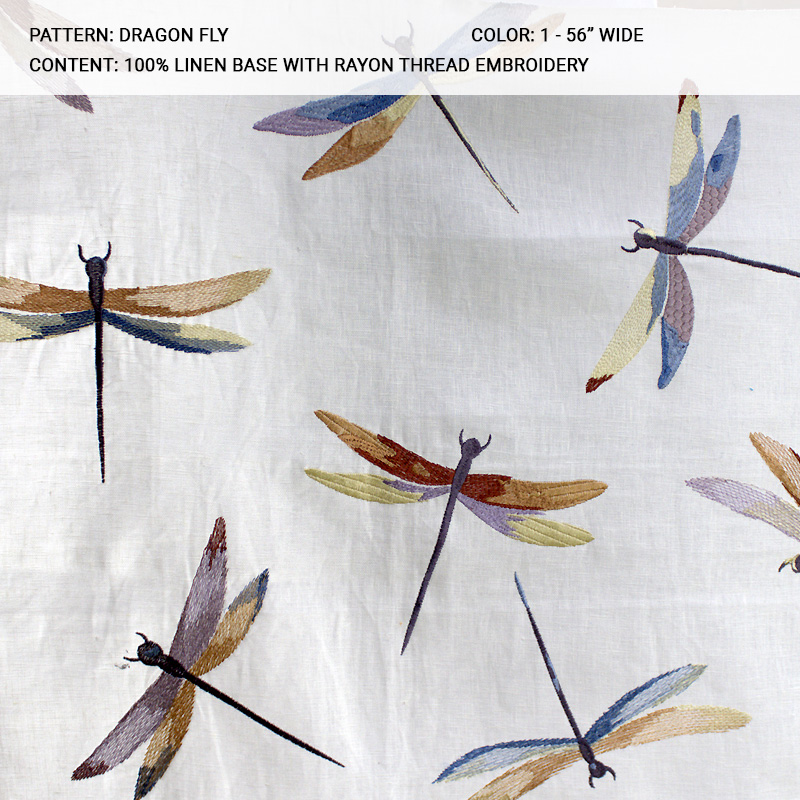 Dragon Fly fabric collection cover - Catania Silks